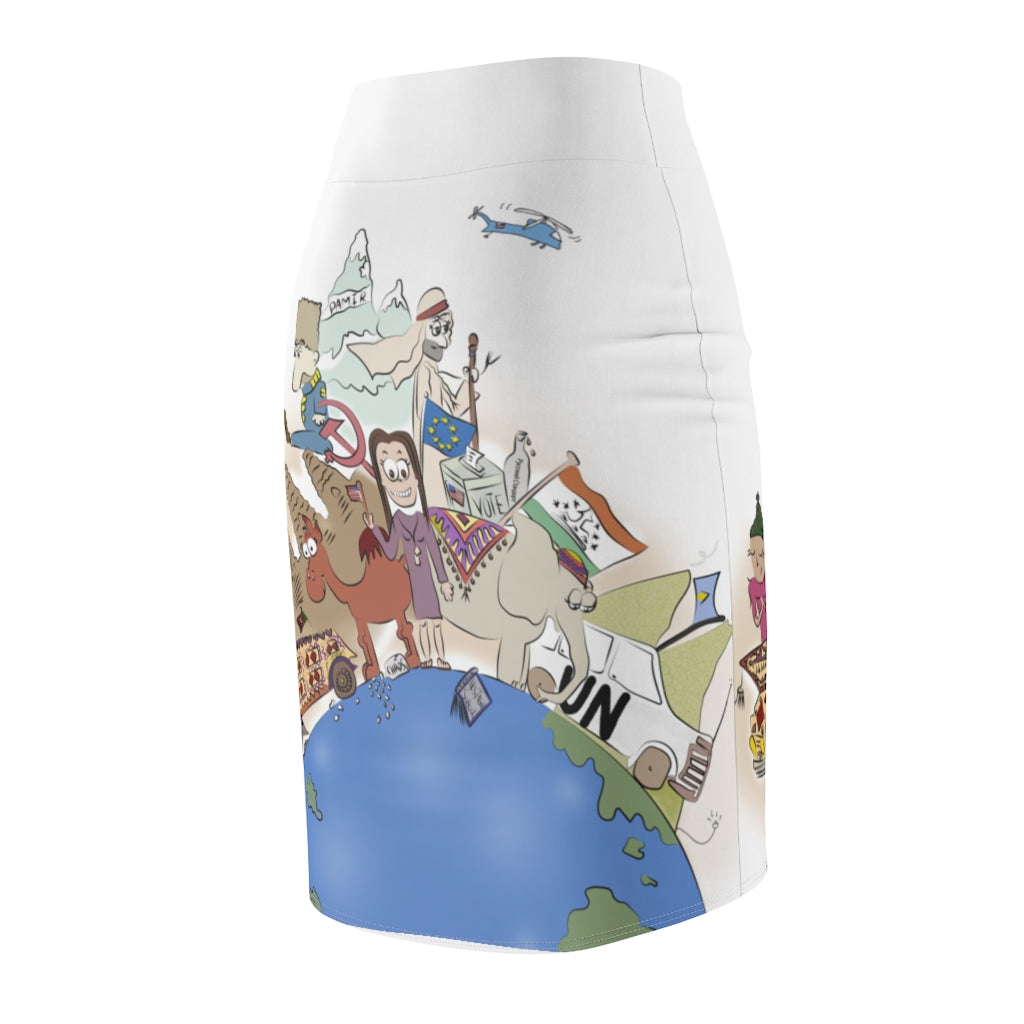 "Tales" Adventure Design Whimsy Pencil Skirt